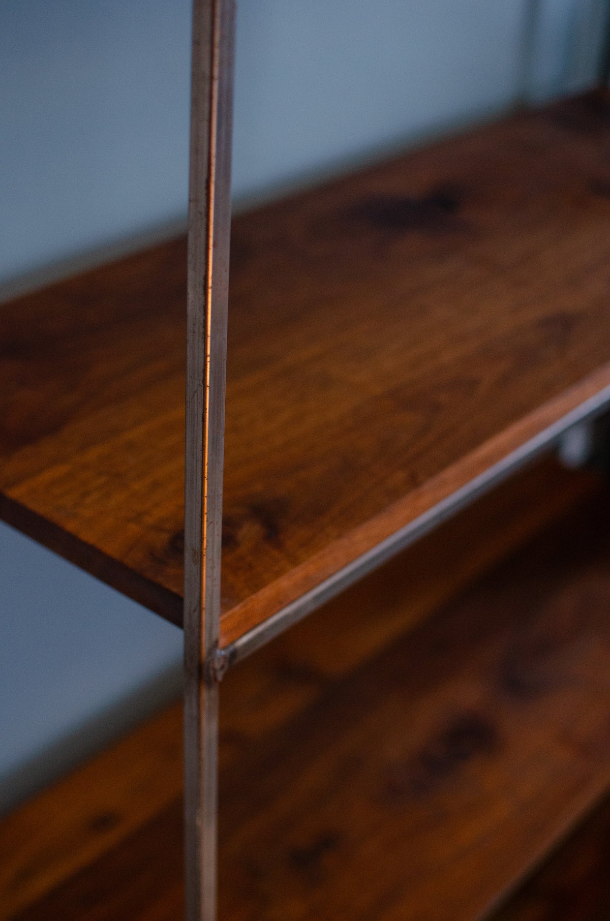 Walnut and Steel Bookshelf